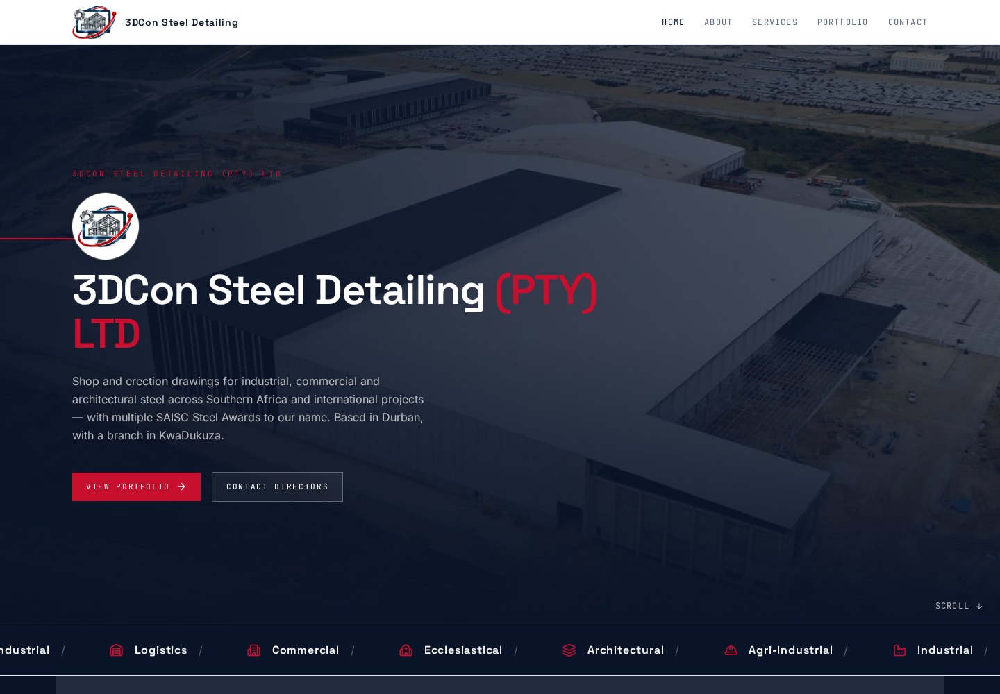3DCon Steel Detailing website built by Deckford Media