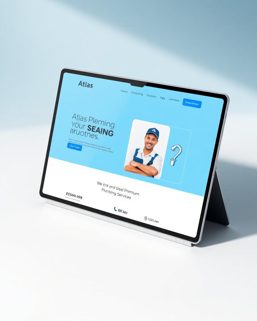 Atlas Plumbing website mockup